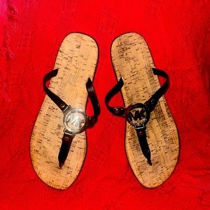 Black and brown MK sandals- 9